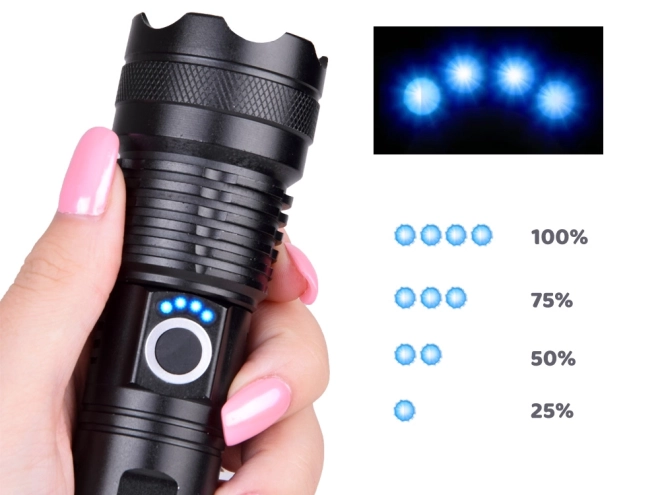 Wydajna latarka LED USB wodoodporna