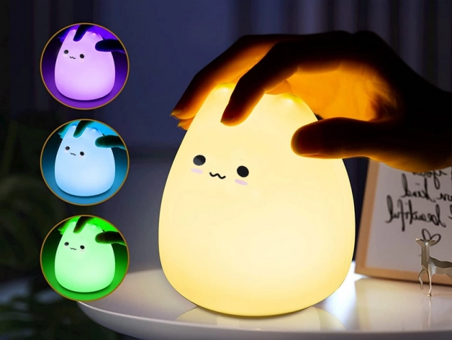 Dziecięca silikonowa lampka nocna Kot RGB na dotyk