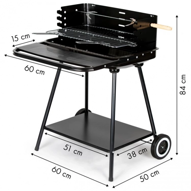 Przenośny grill ogrodowy z półką 2 ruszty SL5434P