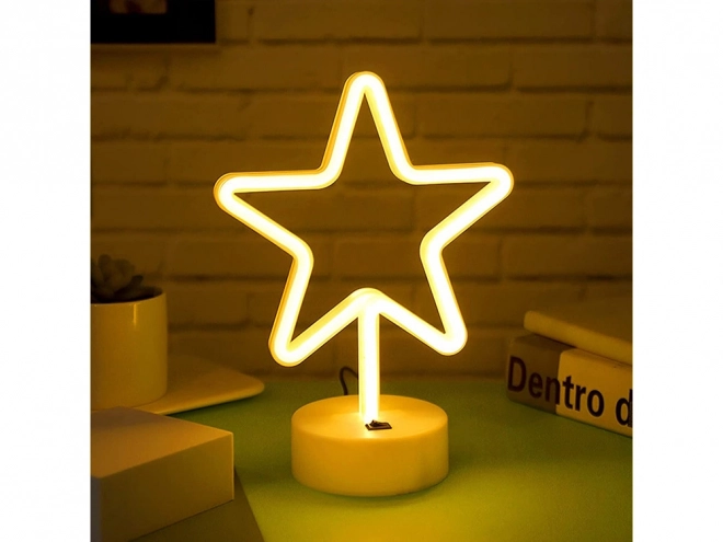 Neonowa gwiazda lampka LED z USB