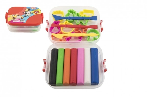 Modelina/Plastelina NARA 7 szt. modeliny 10 szt. foremki z dodatkami w plastikowym pudełku 17x13x6 cm