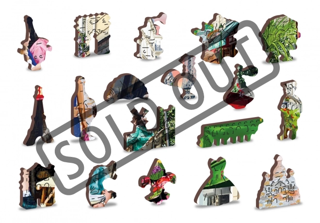 Drewniane puzzle Paryskie Bistro 2w1