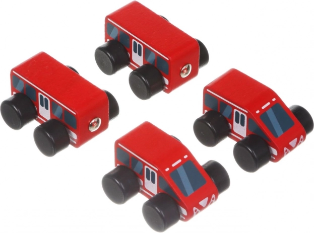 Drewniany pociąg Ekspres z magnesami – 4‑częściowy