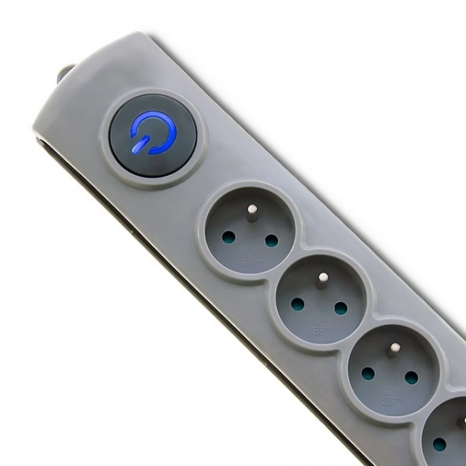 Ochrona przeciwprzepięciowa Quick Switch, 6 gniazd, 1,8 m, szary