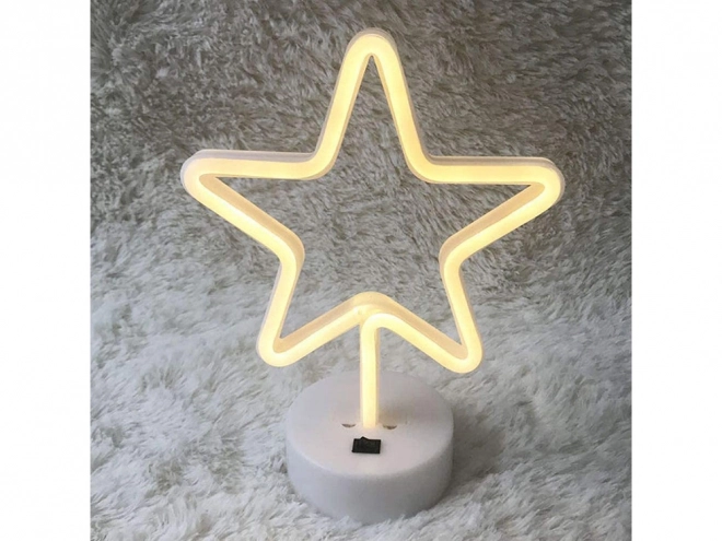 Neonowa gwiazda lampka LED z USB