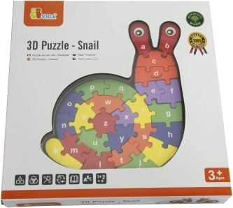 3D puzzle Ślimak z alfabetem