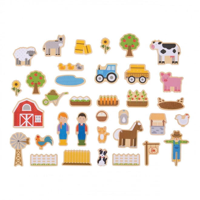 Bigjigs Toys drewniane magnesy Farma