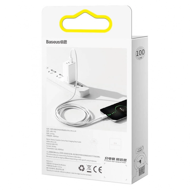 Ładowanie kabla danych Baseus Superior Series USB do micro USB, 2A, 1m