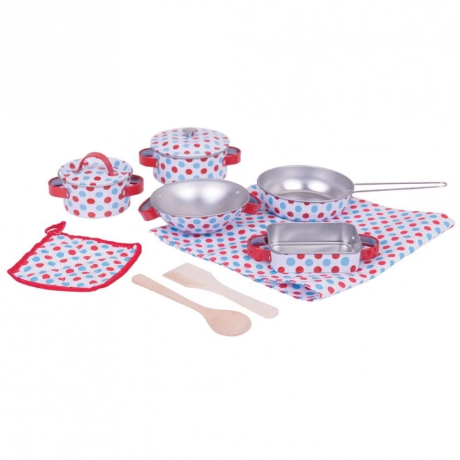 Bigjigs Toys Zestaw naczyń z kropkami