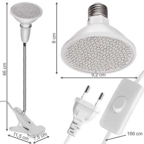 Lampa LED do wzrostu roślin 200 LED E27