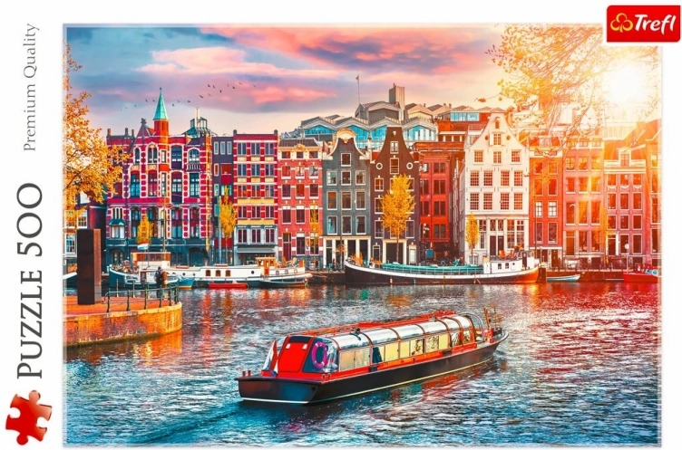 Realistyczny motyw amsterdamskich kanałów