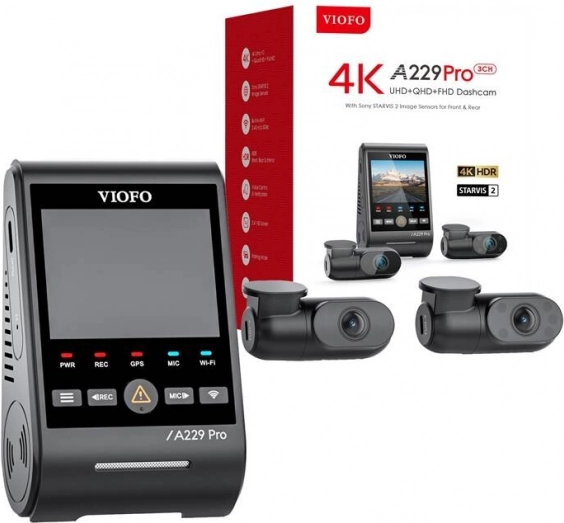 Viofo A229 Pro 3CH 4K WiFi GPS Kamera samochodowa