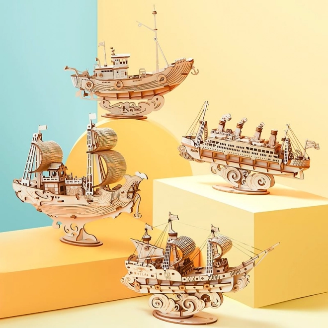 Japoński statek dyplomatyczny - 3D drewniany model - dekoracja