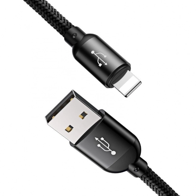 Baseus szybki kabel USB 3w1 z złączami Type C / Lightning / Micro 3A 1,2M - czarny