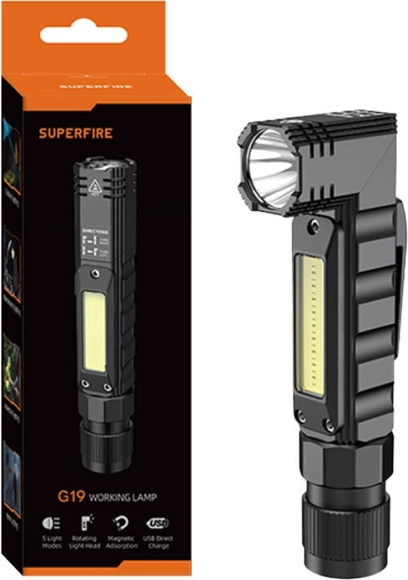 Wielofunkcyjna latarka Superfire G19, 200 lm, USB