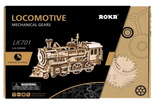 Rokr 3D drewniane puzzle lokomotywa 350 elementów
