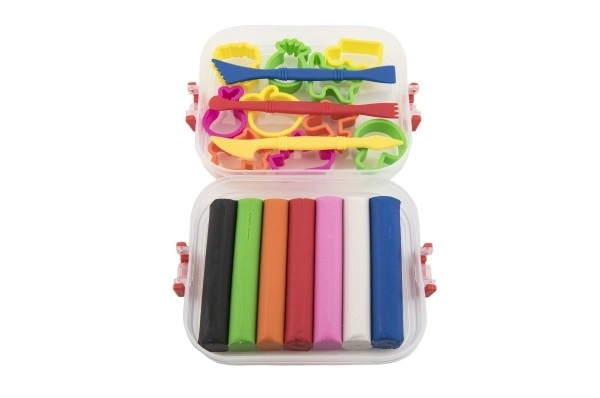 Modelina/Plastelina NARA 7 szt. modeliny 10 szt. foremki z dodatkami w plastikowym pudełku 17x13x6 cm