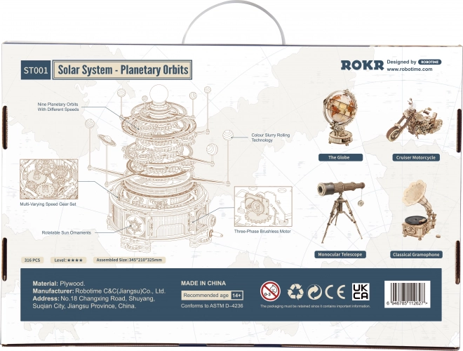 RoboTime 3D drewniane mechaniczne puzzle Planetarium