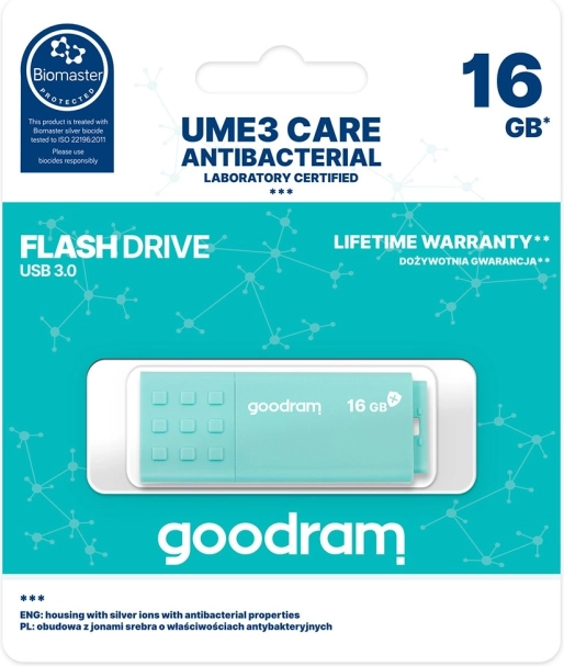 Pamięć USB GOODRAM UME3 Care 16 GB (USB 3.0) antybakteryjna