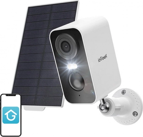 Bezprzewodowa zewnętrzna kamera Wi‑Fi 3MP ieGeek ZS‑GX3S z panelem solarnym, biała