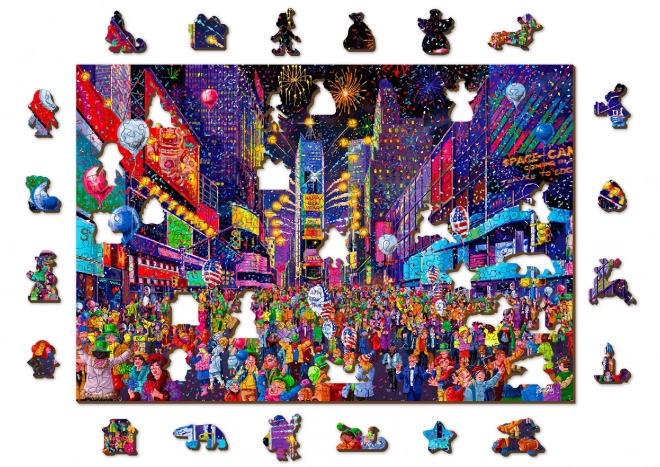 Drewniane puzzle Wooden City Sylwester 2w1, 505 elementów EKO