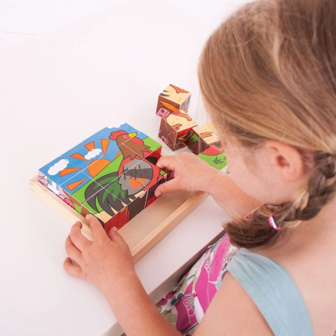 Bigjigs Toys Obrazkowe klocki farma