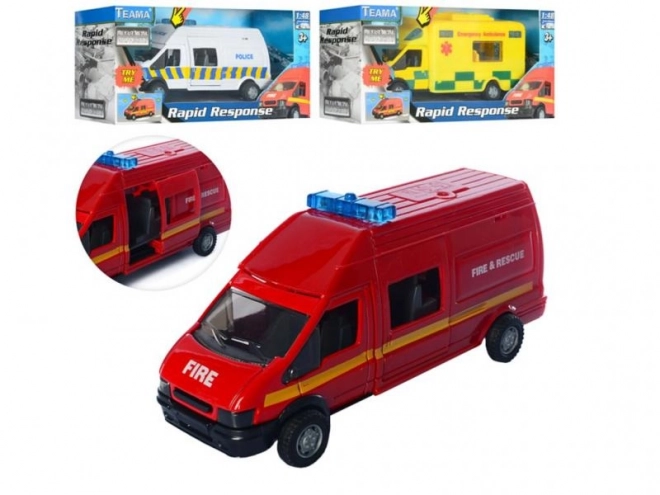 Metalowy samochód Rapid 1:48 z dźwiękiem