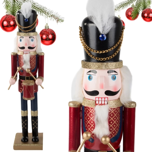 Drewniany dziadek do orzechów – żołnierz, świąteczna figurka dekoracyjna 50 cm