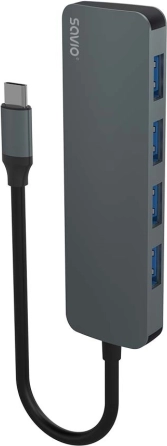 Savio 4‑portowy hub USB‑C 3.1 Gen 1 (5 Gbps)
