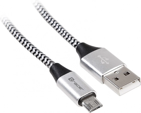 Kabel USB 2.0 AM-micro 1 m czarno-srebrny
