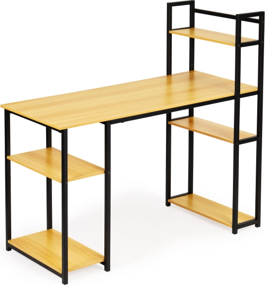 Biurko loft z półkami dąb jasny