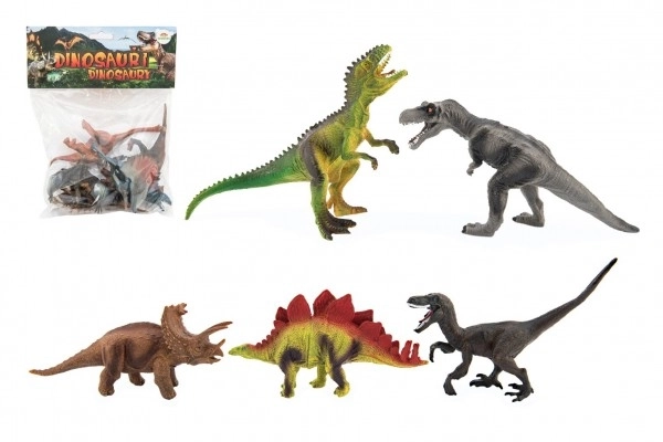 Dinozaury plastikowe 15-18cm 5 sztuk w woreczku
