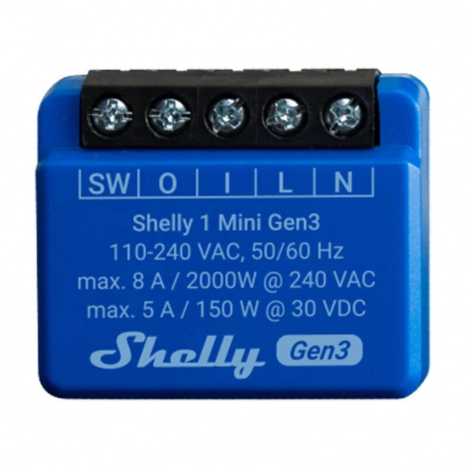 Sterownik Shelly 1 Mini Gen3 z Wi‑Fi i Bluetooth