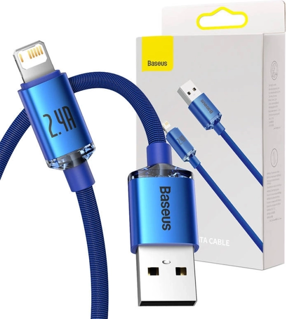 Baseus Crystal Shine niebieski kabel USB na Lightning