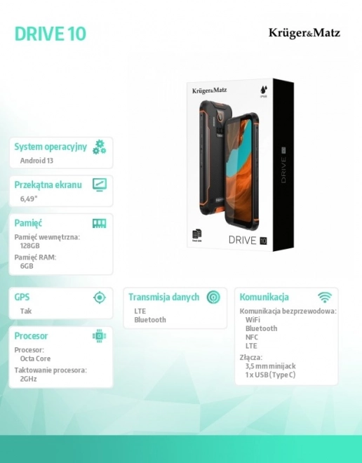 Wytrzymały smartfon Kruger&Matz Drive 10