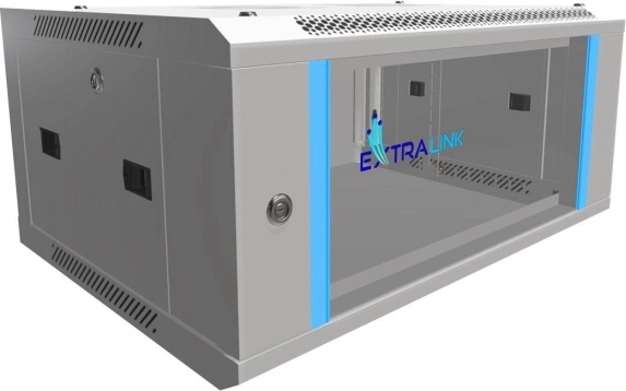 Wieszakowa szafa rack 4U 600x450 z drzwiami szklanymi