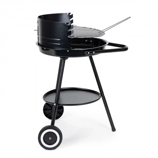 Okrągły grill ogrodowy z regulowaną wysokością rusztu