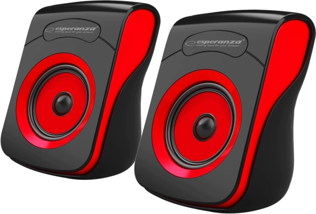 Głośniki USB 2.0 FLAMENCO czarno‑czerwone