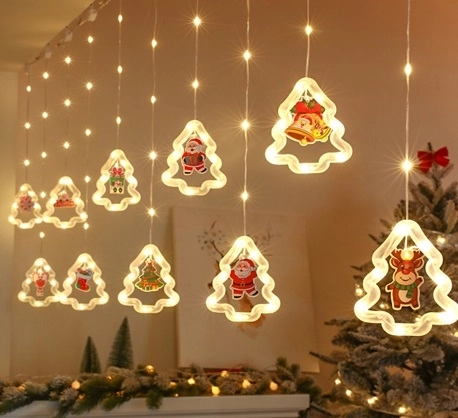 Świetlna świąteczna girlanda na okno z USB, 3 m, 125 LED – Świąteczna