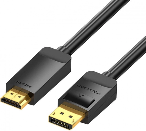 Kabel DisplayPort 1.2 na HDMI 1.4 Vention HAGBH 2 m, 4K 30 Hz (czarny)