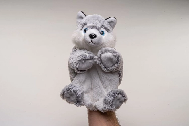 Pluszowy Pies Husky pacynka 25 cm