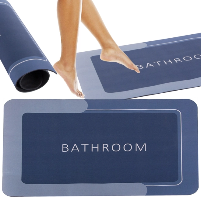 Szybkoschnąca antypoślizgowa mata łazienkowa Bathroom 58 × 38 cm – niebieska