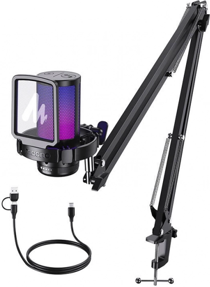 Gamingowy mikrofon USB Maono DGM20S z ramieniem i podświetleniem RGB