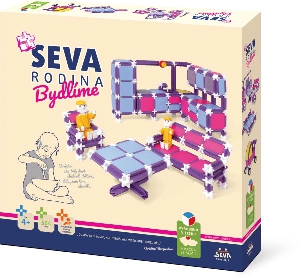 Zestaw konstrukcyjny SEVA RODZINA Mieszkamy plastik 564szt w pudełku 35x33x7cm