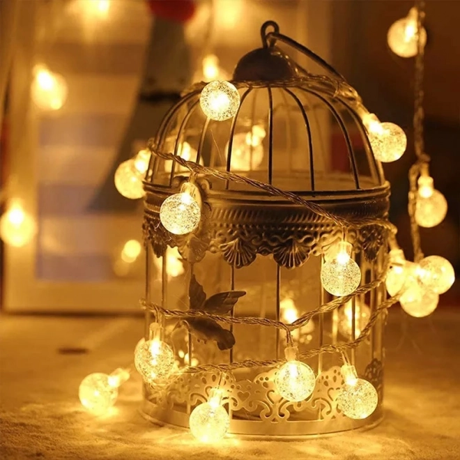 Świąteczne oświetlenie kule 100 LED, ciepła biała, 10m