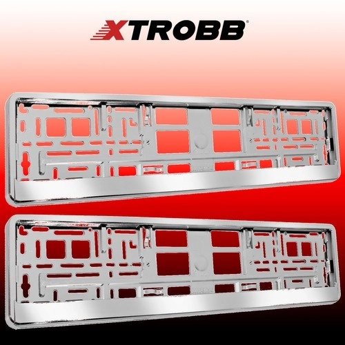 Zestaw 2 srebrnych ramek na tablice rejestracyjne XTROBB