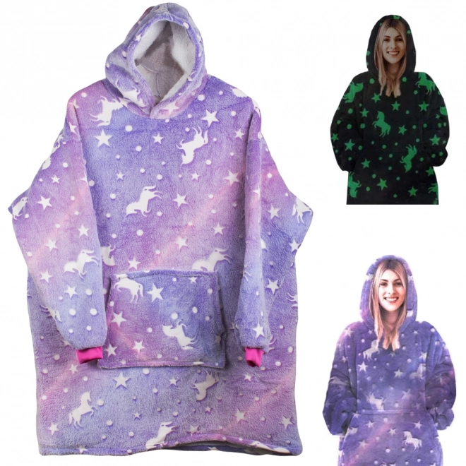 Ciepła oversize flanelowa bluza z grubym polarem