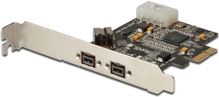 Kontroler FireWire 800 PCIe z 2x portem zewnętrznym i 1x wewnętrznym, low profile