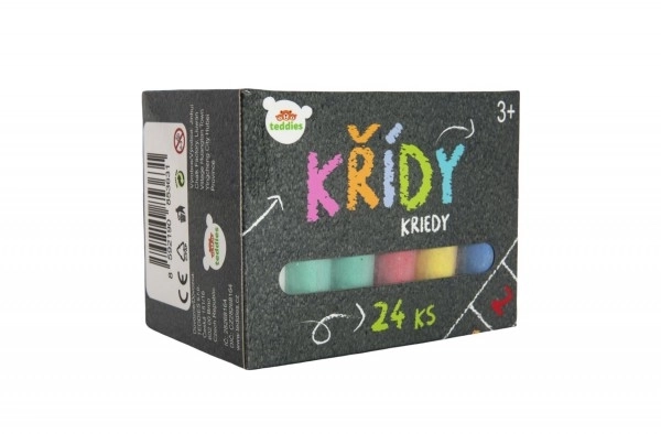 Kreda kolorowa chodnikowa 24 sztuki w pudełku 15x11x10cm