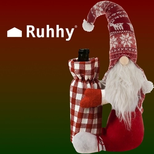 Świąteczny skrzat z torbą na butelkę Ruhhy 22508
